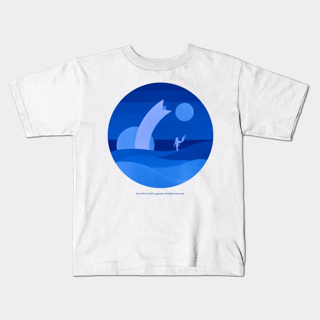 Minimalist Arrakis, Blue Moons Kids T-Shirt by Dream Artworks